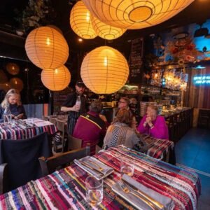 Intimate function setup with long-table dining at Manny’s Wine & Fish